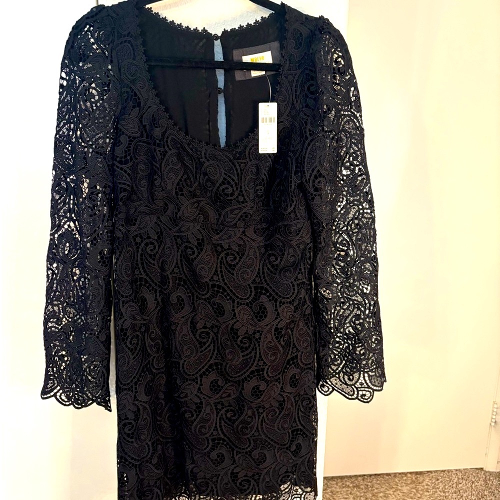 Anthropologie Black Lace Dress